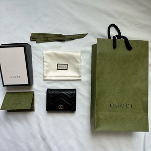 Gucci GG Marmont Card Case Wallet, Black